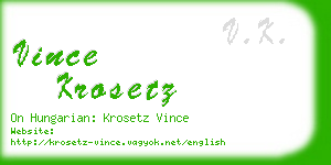 vince krosetz business card